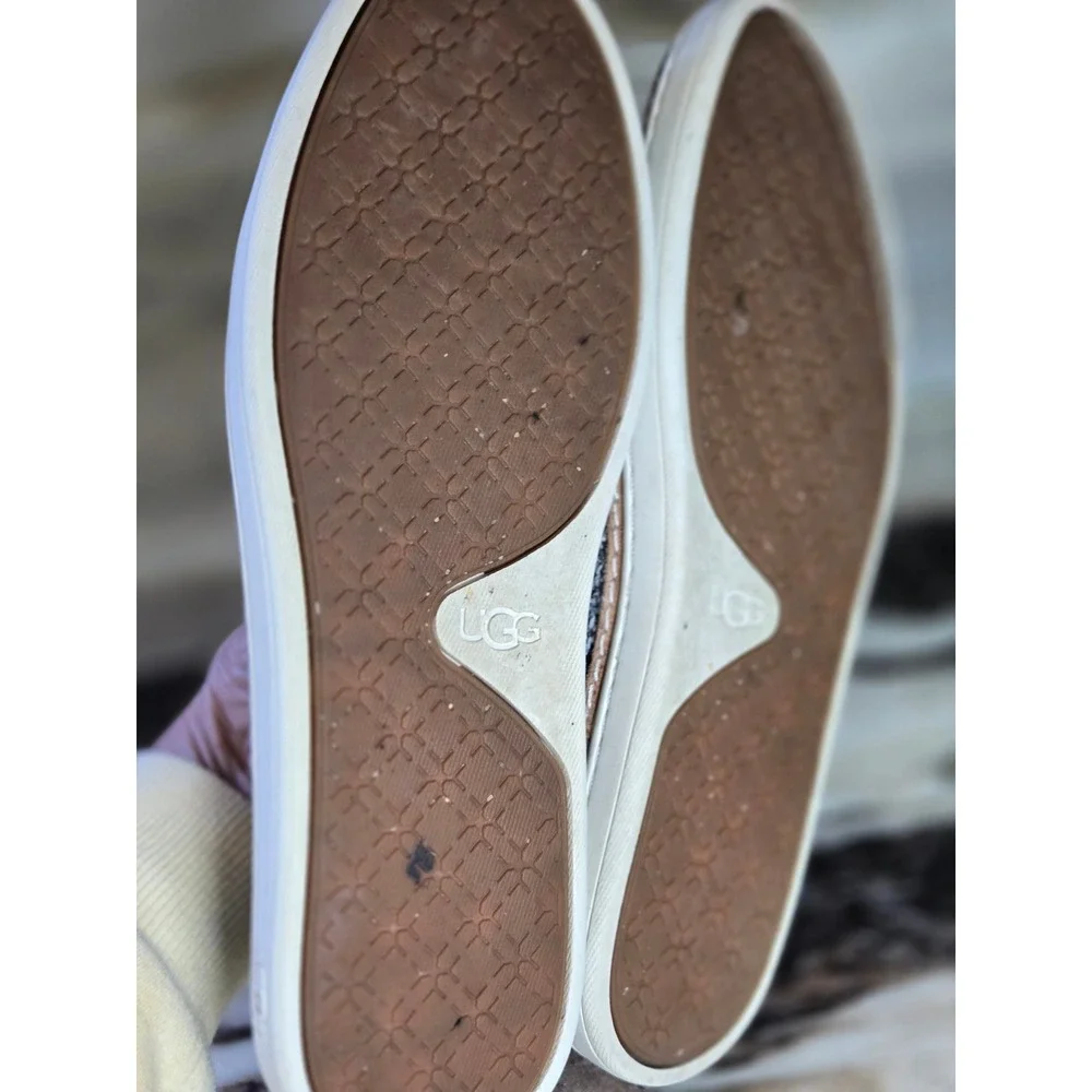 UGG‎ Sammy Chevron Knit Slip On Sneakers Grey White Marl 8.5